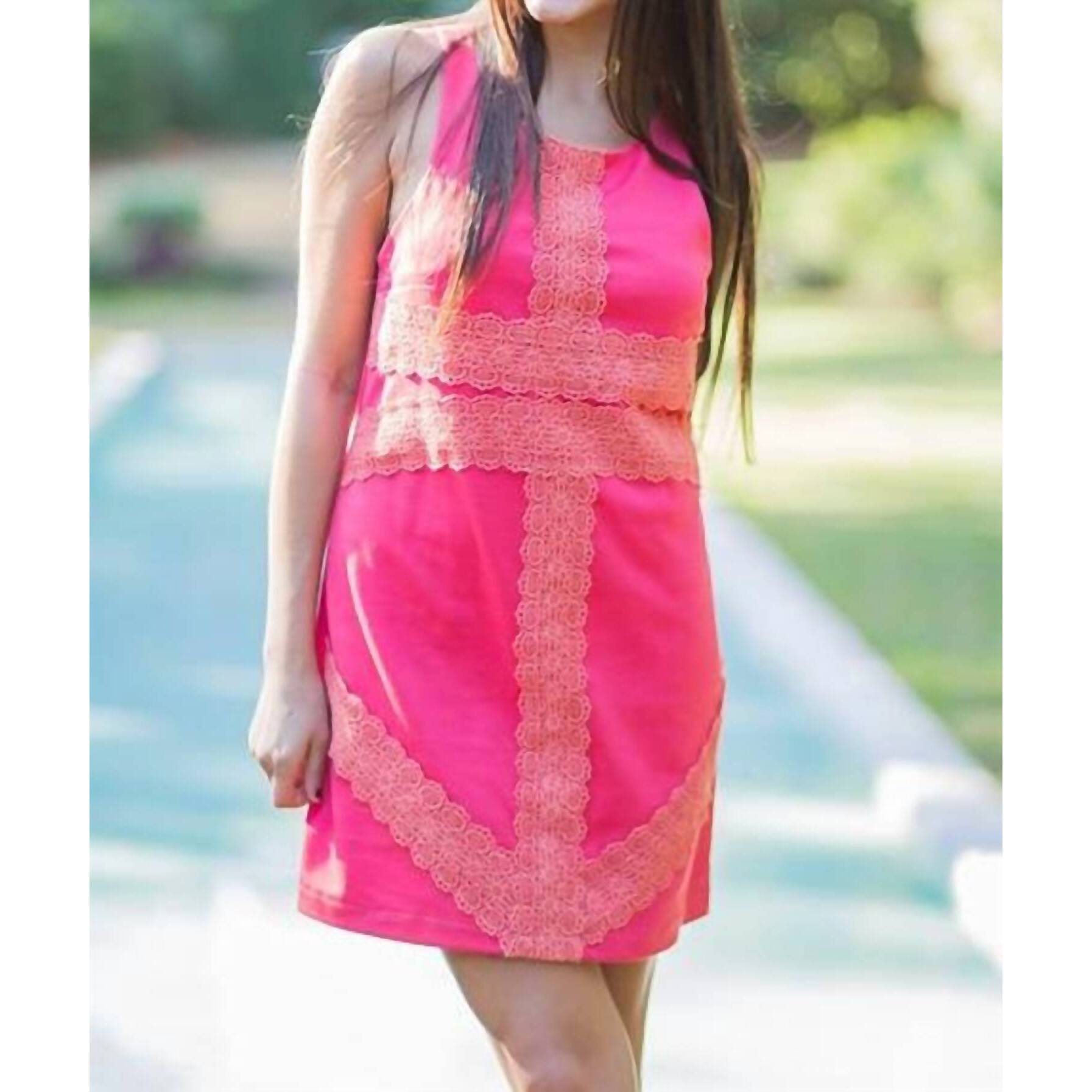 New Judith March Ponte Racerback With Anchor Crochet Detail In Coral